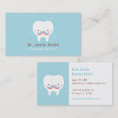 Cute Tooth Mustache Dentist Visitekaartjes (Voorkant / Achterkant)