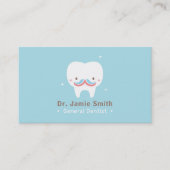 Cute Tooth Mustache Dentist Visitekaartjes (Voorkant)