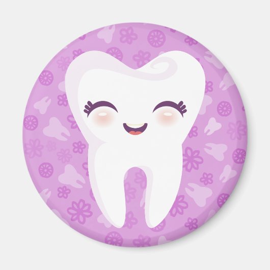 Cute Tooth - Paarse Magnet (Voorkant)