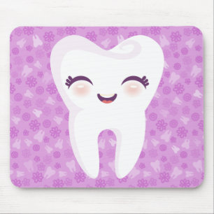 Cute Tooth - Paarse  Mousepad Muismat