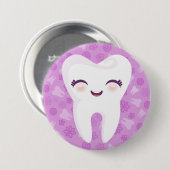 Cute Tooth - Paarse Pin Button (Voorkant /achterkant)