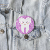 Cute Tooth - Paarse Pin Button (In situ)