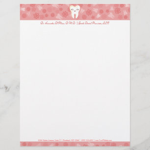 Cute Tooth - Roze aangepaste briefterhead Briefhoofd