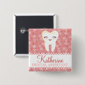 Cute Tooth - Roze Button voor aangepaste badge (Voorkant /achterkant)