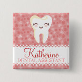 Cute Tooth - Roze Button voor aangepaste badge (Voorkant)