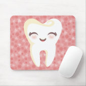Cute Tooth - Roze  Mousepad Muismat (Met muis)