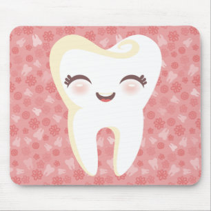 Cute Tooth - Roze  Mousepad Muismat