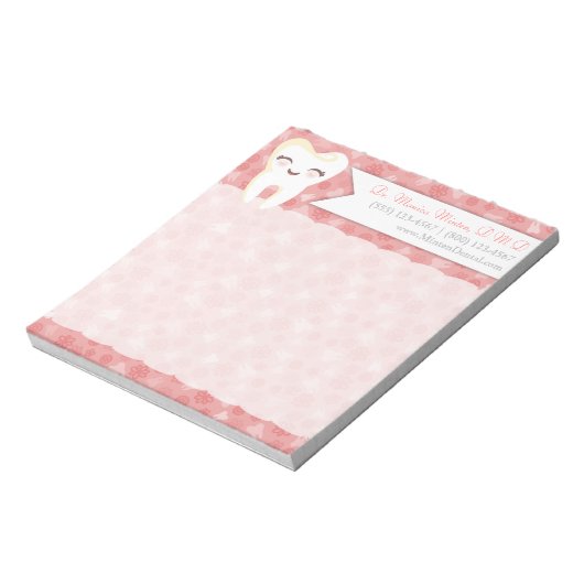 Cute Tooth - Roze Notitieblok op maat (Linkerzijde)