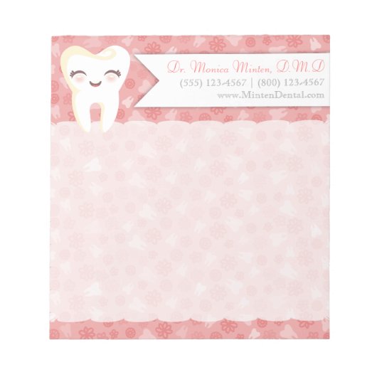 Cute Tooth - Roze Notitieblok op maat (Voorkant)