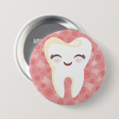 Cute Tooth - Roze Pin Button (Voorkant /achterkant)
