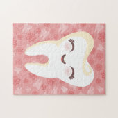 Cute Tooth - Roze puzzel Legpuzzel (Horizontaal)