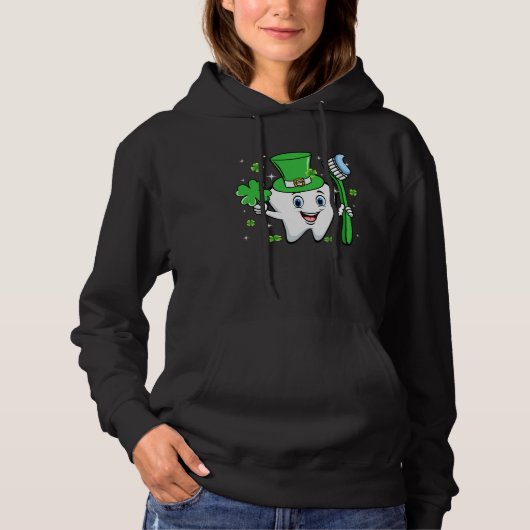 Cute Tooth With Hat Dental Assistant  St Patricks  Hoodie (Voorkant)
