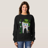 Cute Tooth With Hat Dental Assistant  St Patricks  Trui (Voorkant volledig)