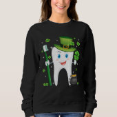 Cute Tooth With Hat Dental Assistant  St Patricks  Trui (Voorkant)