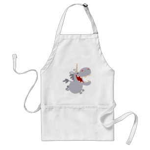 Cute Toothy Cartoon Unicorn Apron Standaard Schort