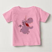 Cute Toothy Cartoon Unicorn Baby T-Shirt (Voorkant)