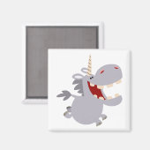 Cute Toothy Cartoon Unicorn Magnet (Voorkant / Achterkant)