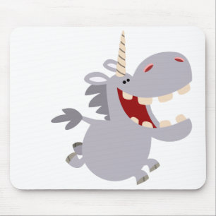Cute Toothy Cartoon Unicorn Mousepad Muismat