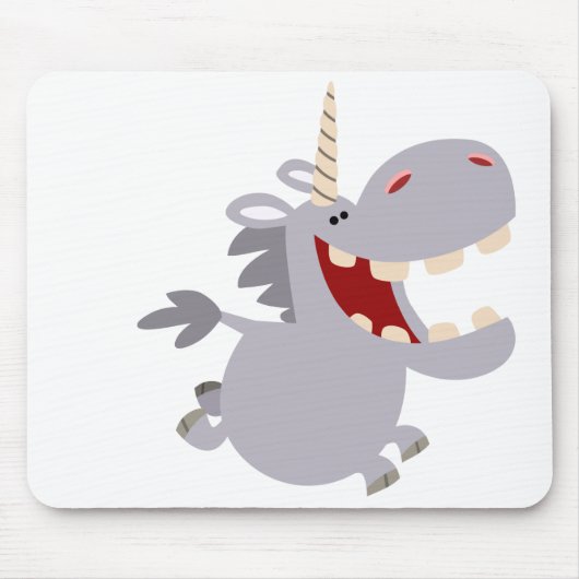 Cute Toothy Cartoon Unicorn Mousepad Muismat (Voorkant)