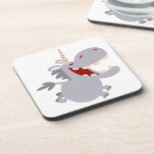 Cute Toothy Cartoon Unicorn Onderzetters Set (Linkerzijde)