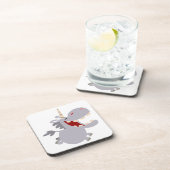 Cute Toothy Cartoon Unicorn Onderzetters Set (Rechterzijde)