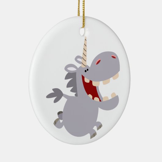 Cute Toothy Cartoon Unicorn Ornament (Rechts)