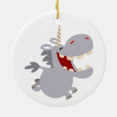 Cute Toothy Cartoon Unicorn Ornament (Achterkant)