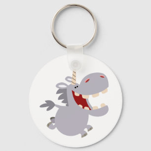 Cute Toothy Cartoon Unicorn Sleutelhanger