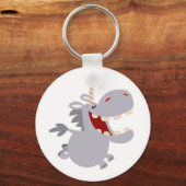 Cute Toothy Cartoon Unicorn Sleutelhanger (Voorkant)