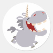 Cute Toothy Cartoon Unicorn Sticker (Voorkant)