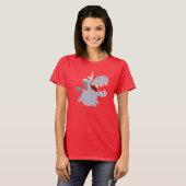 Cute Toothy Cartoon Unicorn Women T-Shirt (Voorkant volledig)