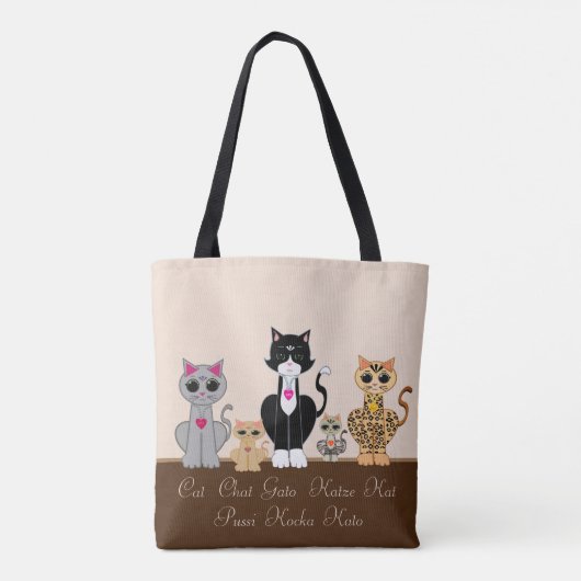 Cute Top Affectionary Cats Tote Bag (Achterkant)
