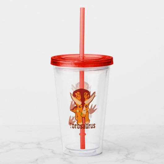 Cute Torosaurus Acryl Drinkbeker (Voorkant)