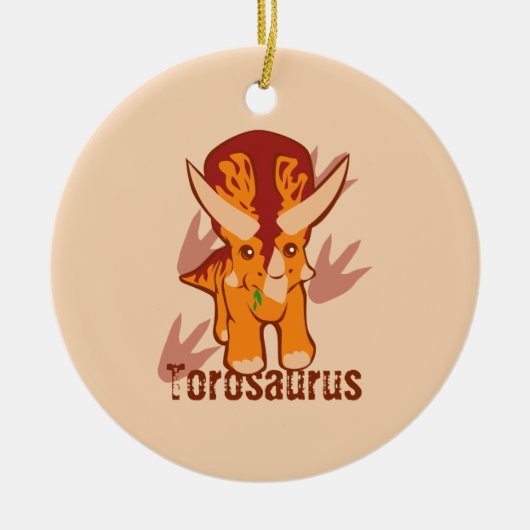 Cute Torosaurus Keramisch Ornament (Voorkant)