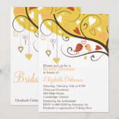 Cute Tortelduifjes Autumn Bridal Shower Invitation Kaart (Voorkant / Achterkant)