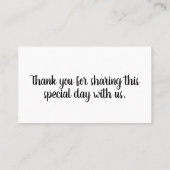 Cute Tortelduifjes Black White Lovebird Wedding Plaatskaartje (Achterkant)