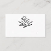 Cute Tortelduifjes Black White Lovebird Wedding Plaatskaartje (Voorkant)