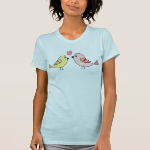 Cute Tortelduifjes Pastel Illustratie T-shirt