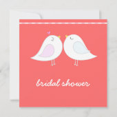 Cute Tortelduifjes Red Vrijgezellenfeest nodigt ui Kaart (Achterkant)