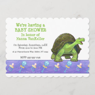 Cute Tortoise Baby shower Kaart
