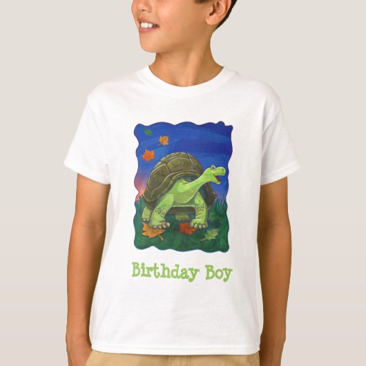 Cute Tortoise Birthday Boy T-Shirts (Voorkant)