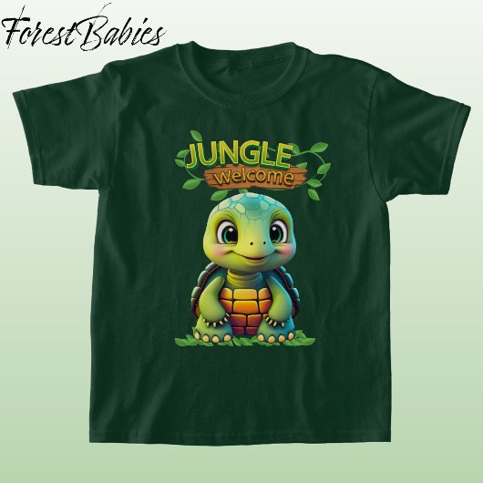 Cute Tortoise Box Turtle Animal Character Green 🐢 T-shirt