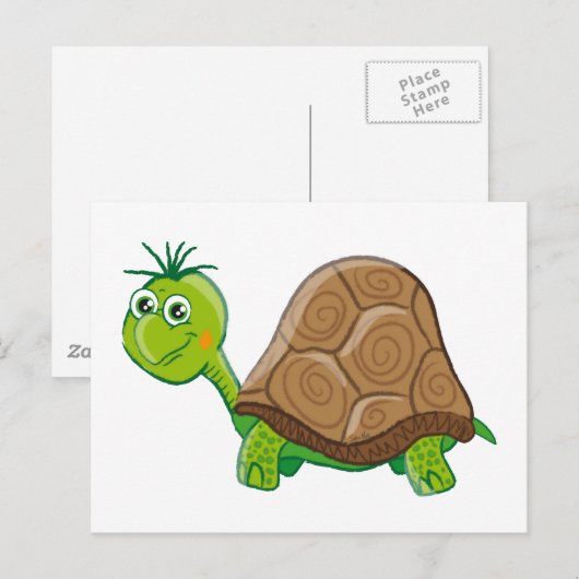 Cute Tortoise - briefkaart (Voorkant / Achterkant)
