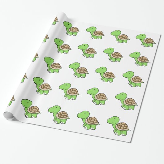 Cute Tortoise Cadeaupapier (Uitgerold)