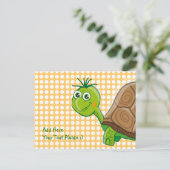 Cute Tortoise - Green Bubbles briefkaart (Staand voorkant)