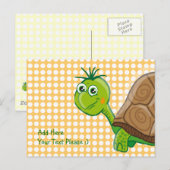 Cute Tortoise - Green Bubbles briefkaart (Voorkant / Achterkant)