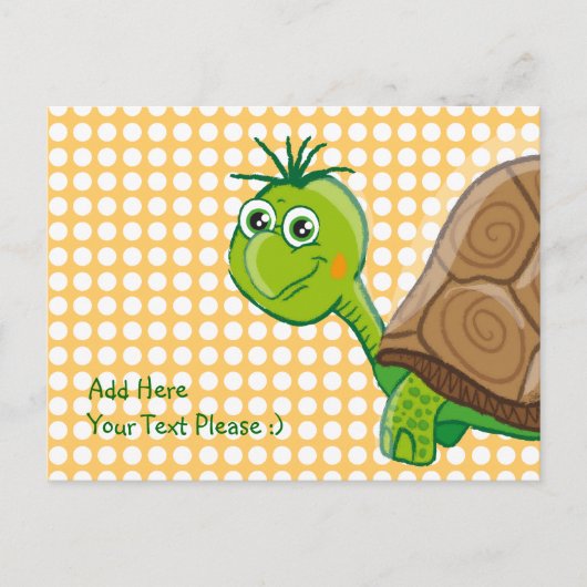 Cute Tortoise - Green Bubbles briefkaart (Voorkant)