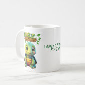 Cute Tortoise Land of the Free Whimsical Turtle 🐢 Koffiemok (Voorkant links)