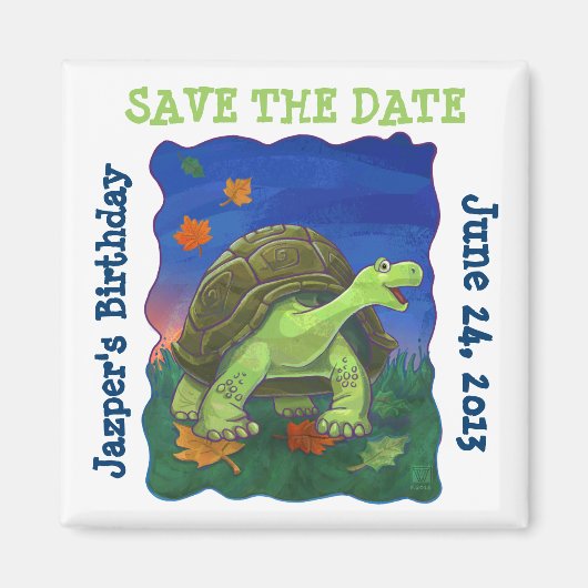 Cute Tortoise Save the Date Magneet (Voorkant)