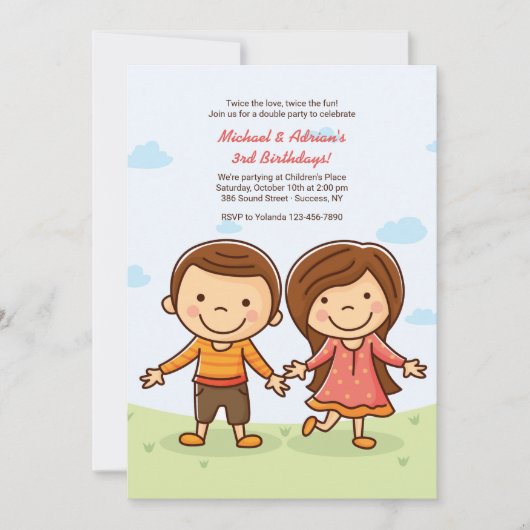 Cute Tots Birthday Invitation Kaart (Voorkant)